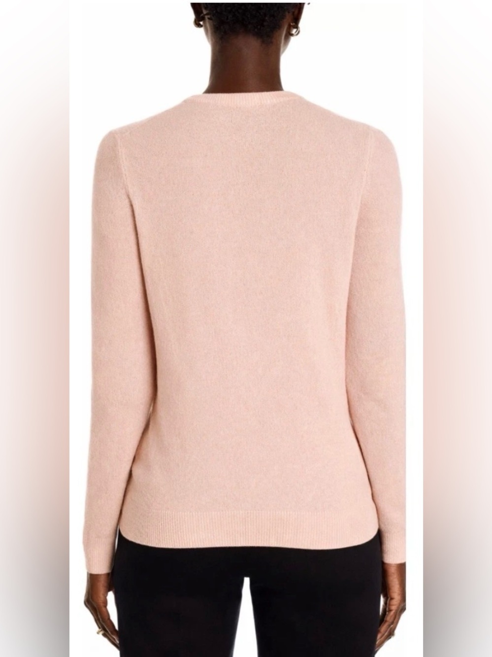 C by Bloomingdale's 100% Cashmere Crewneck Sweater Pink 2-Ply Pullover Size L - Picture 2 of 9